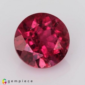 Purplish pink natural rubellite round shaped   1.49cts - 7x5mm Purplish pink natural rubellite round shaped   1.49cts - 7x5mm