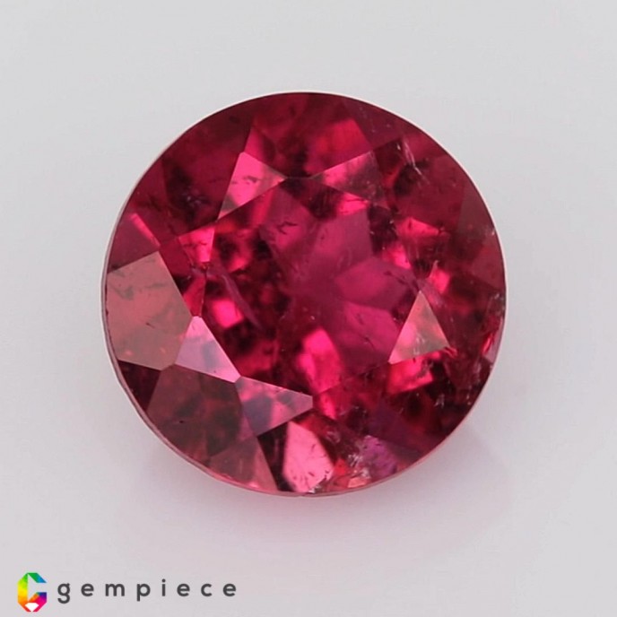 Purplish pink natural rubellite round shaped 1.49cts - 7x5mm