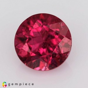 Purplish pink natural rubellite round shaped   1.49cts - 7x5mm Purplish pink natural rubellite round shaped   1.49cts - 7x5mm