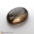 Natural Scapolite 36.75 Carats Smoky Rainbow Rutiles Oval Cabochon 25x19 mm Loose Gemstone - Image 2