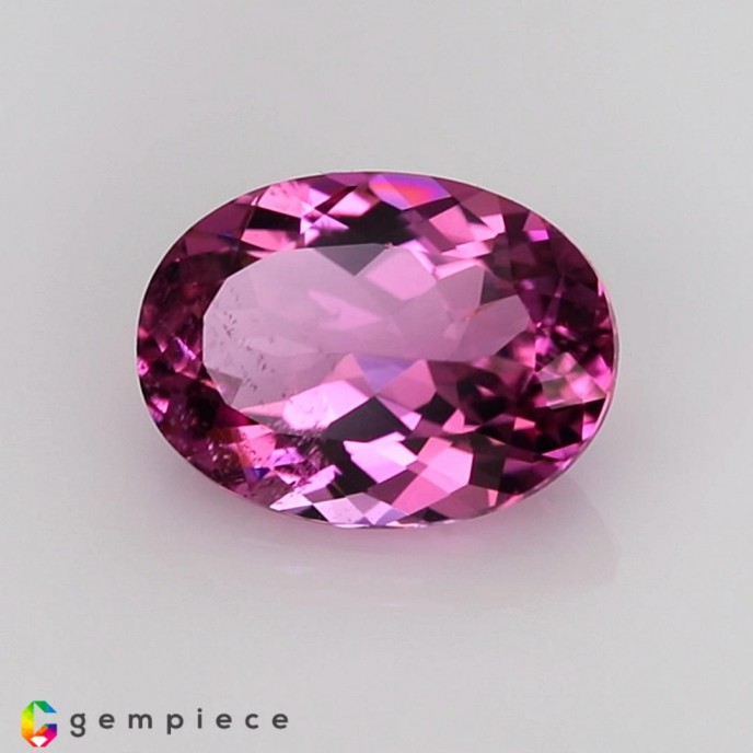 Sweet purplish pink natural rubellite oval  shaped 1.20cts - 8x6mm