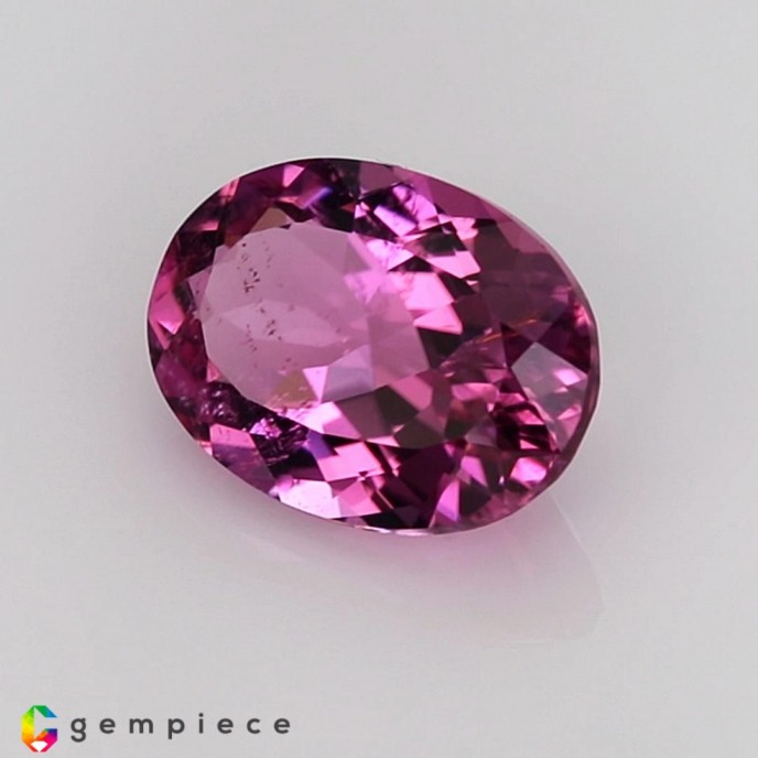 Sweet purplish pink natural rubellite oval  shaped 1.20cts - 8x6mm