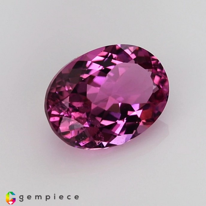 Sweet purplish pink natural rubellite oval  shaped 1.20cts - 8x6mm