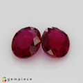Natural Ruby pair 1.31 Carats Red  Oval 6x5 mm Loose Gemstone - Image 3