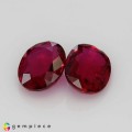 Natural Ruby pair 1.31 Carats Red  Oval 6x5 mm Loose Gemstone - Image 4