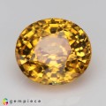 Natural Zircon 4.16 Carats Golden Yellow Oval 9x8 mm Loose Gemstone - Image 1