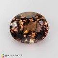 Natural Tourmaline 2.82 Carats Champagne Pink with Rare Green Stripe Oval 10x8 mm Loose Gemstone - Image 1