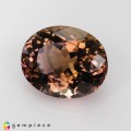 Natural Tourmaline 2.82 Carats Champagne Pink with Rare Green Stripe Oval 10x8 mm Loose Gemstone - Image 2