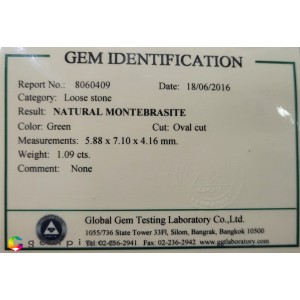 montebrasite  1.09cts - 7x6mm