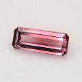 Natural Tourmaline 3.84 Carats Pink to Baby Pink Emerald Cut 14x6 mm Loose Gemstone - Image 1