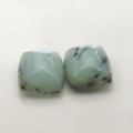 Natural Peru opal pair 22.81 Carats Ice Blue Cushion Cabochon 16x14 mm Loose Gemstone - Image 4