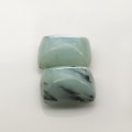 Natural Peru opal pair 22.81 Carats Ice Blue Cushion Cabochon 16x14 mm Loose Gemstone - Image 3