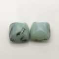 Natural Peru opal pair 22.81 Carats Ice Blue Cushion Cabochon 16x14 mm Loose Gemstone - Image 5