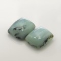 Natural Peru opal pair 22.81 Carats Ice Blue Cushion Cabochon 16x14 mm Loose Gemstone - Image 6