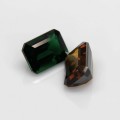 Natural Chrome tourmaline fancy pair 2.13 Carats Green to Red Sparks Emerald Cut 7x5 mm Loose Gemstone - Image 3