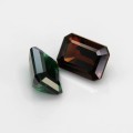 Natural Chrome tourmaline fancy pair 2.13 Carats Green to Red Sparks Emerald Cut 7x5 mm Loose Gemstone - Image 1