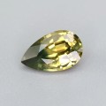 Natural Sapphire bi-color 1.37 Carats Golden Yellow with Green Tint Pear 9x5 mm Loose Gemstone - Image 1