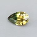 Natural Sapphire bi-color 1.37 Carats Golden Yellow with Green Tint Pear 9x5 mm Loose Gemstone - Image 2