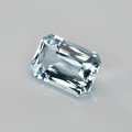 Natural Aquamarine 1.84 Carats Sky Blue Emerald Cut 10x7 mm Loose Gemstone - Image 2