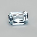Natural Aquamarine 1.84 Carats Sky Blue Emerald Cut 10x7 mm Loose Gemstone - Image 1