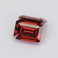 Natural Spessartite garnet pair 2.46 Carats Coke Red  Emerald Cut 7x5 mm Loose Gemstone - Image 2