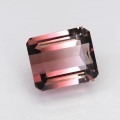 Natural Bi-color tourmaline 5.42 Carats Pink to Champagne Emerald 10x9 mm Loose Gemstone - Image 1