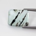 Natural Dendritic Peru Opal 4.94 Carats Sea Blue Green Fancy Cabochon 14x12 mm Loose Gemstone - Image 3