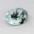 Natural Dendritic peruvian opal 7.50 Carats Paraiba Blue Green Oval 18x13 mm Loose Gemstone - Image 1
