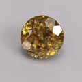Natural Sphene 4.19 Carats Golden Yellow With Orange Flashes Round 9x7 mm Loose Gemstone - Image 3