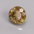 Natural Sphene 4.19 Carats Golden Yellow With Orange Flashes Round 9x7 mm Loose Gemstone - Image 5