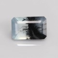 Natural Dendritic Opal 2.80 Carats Ice Blue Emerald Cut 11x7 mm Loose Gemstone - Image 1