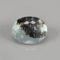 Natural Dendritic opal 3.87 Carats Sea Blue Green Oval 13x10 mm Loose Gemstone - Image 1