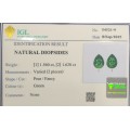 Natural Certified chrome diopside pair 3.18 Carats Chrome Green Pear 9x6 mm Loose Gemstone - Image 1