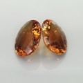 Natural Citrine  - oval checker pair 16.57 Carats Madeira Orange Oval Checker 18x13 mm Loose Gemstone - Image 4