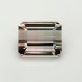 Natural Tourmaline bi-color 2.39 Carats Baby Pink to Champagne Emerald 8x7 mm Loose Gemstone - Image 1