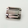 Natural Tourmaline bi-color 2.39 Carats Baby Pink to Champagne Emerald 8x7 mm Loose Gemstone - Image 2