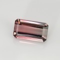 Natural Tourmaline bi-color 3.47 Carats Pink to Champagne Emerald 11x6 mm Loose Gemstone - Image 1