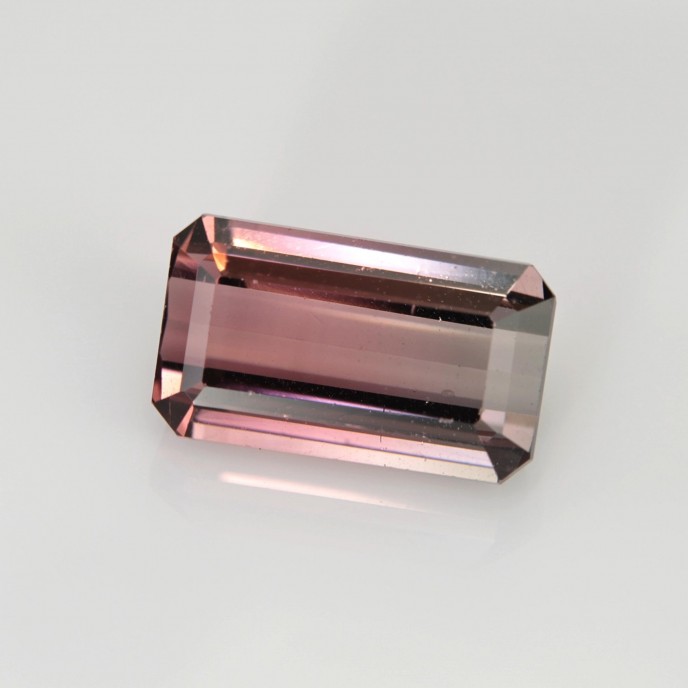 Natural Tourmaline bi-color 3.47 Carats Pink to Champagne Emerald 11x6 mm Loose Gemstone - Image 1
