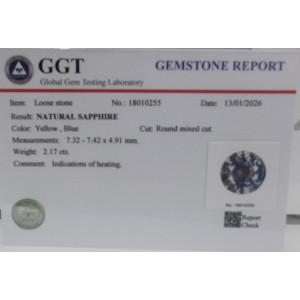sapphire bi-color certified  2.17cts - 7x5mm