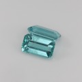 Natural Apatite pair 3.82 Carats Paraiba Blue Green Emerald Cut 9x5 mm Loose Gemstone - Image 2