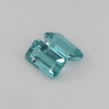 Natural Apatite pair 3.82 Carats Paraiba Blue Green Emerald Cut 9x5 mm Loose Gemstone - Image 3