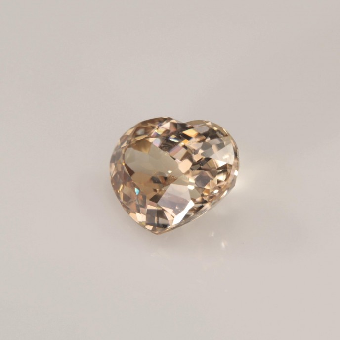 Natural Zircon 2.96 Carats Cognac Heart  9x7 mm Loose Gemstone - Image 3