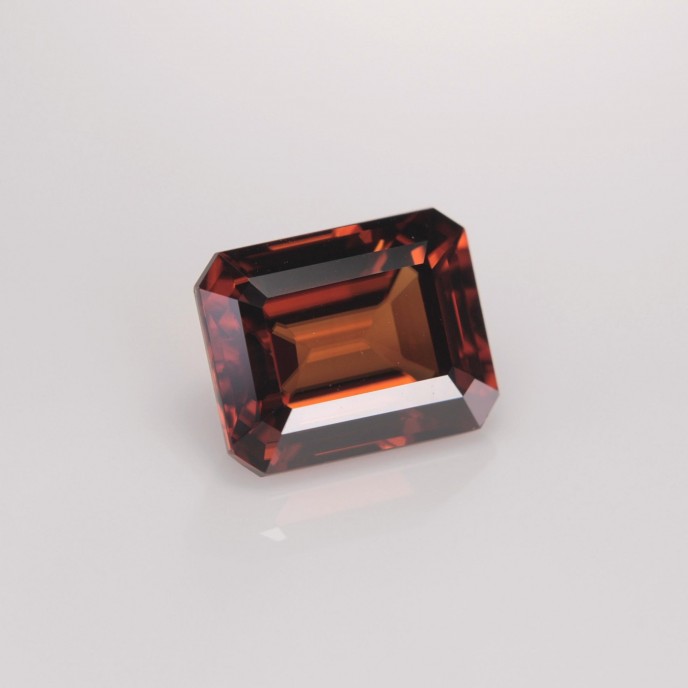 Natural Zircon 3.65 Carats Orange Brown Emerald 9x7 mm Loose Gemstone - Image 5