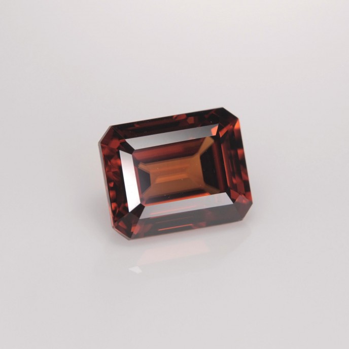 Natural Zircon 3.65 Carats Orange Brown Emerald 9x7 mm Loose Gemstone - Image 3