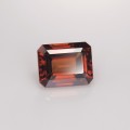Natural Zircon 3.65 Carats Orange Brown Emerald 9x7 mm Loose Gemstone - Image 1
