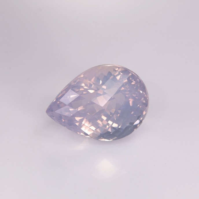 Natural Lavender Quartz 38.46 Carats Lavender Pear Checker 25x18 mm Loose Gemstone - Image 1