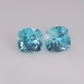 Natural Apatite Pair 2.24 Carats Paraiba Blue Green Antique Cushion 6x6 mm Loose Gemstone - Image 1