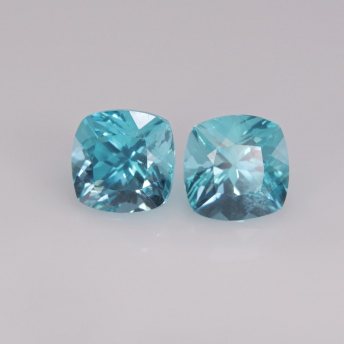 Natural Apatite Pair 2.24 Carats Paraiba Blue Green Antique Cushion 6x6 mm Loose Gemstone - Image 7