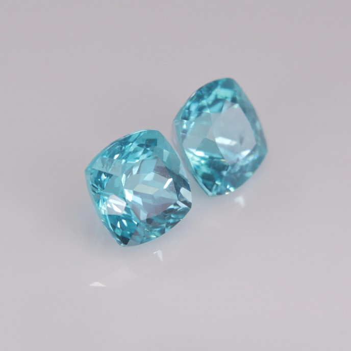 Natural Apatite Pair 2.24 Carats Paraiba Blue Green Antique Cushion 6x6 mm Loose Gemstone - Image 3