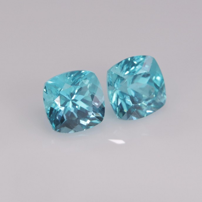Natural Apatite Pair 2.24 Carats Paraiba Blue Green Antique Cushion 6x6 mm Loose Gemstone - Image 6
